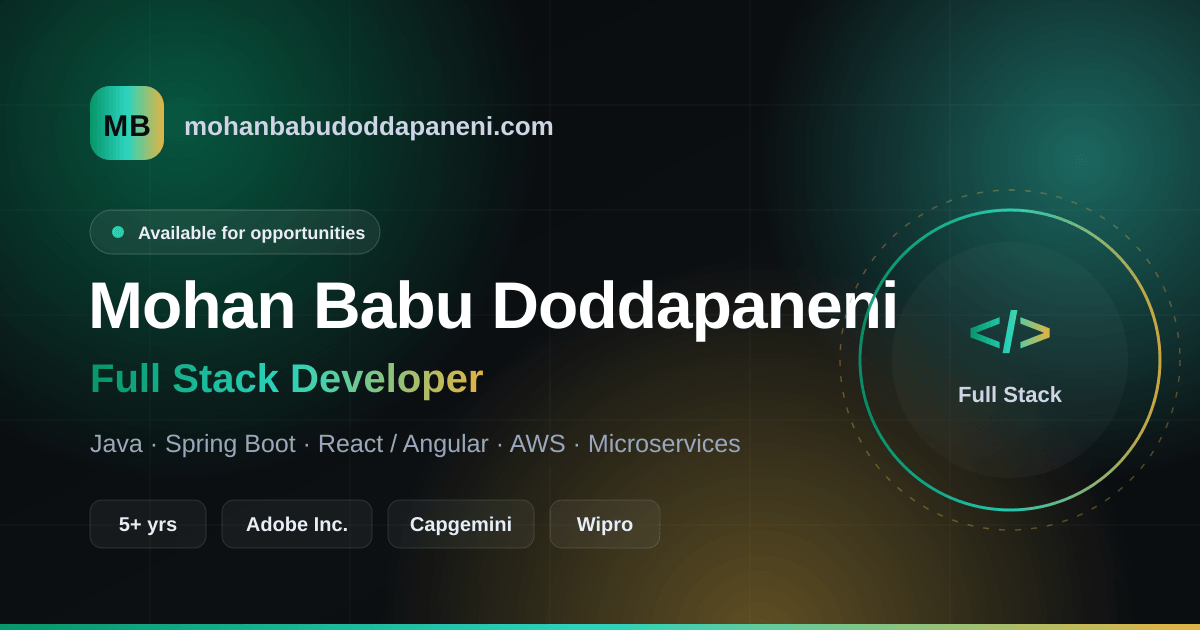 Mohan Babu Doddapaneni | Full Stack Developer